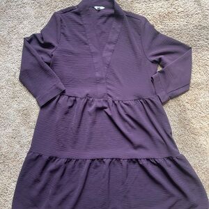 Reitmans Size Small Plum Purple Midi Dress Office Casual Business Summer Flirty